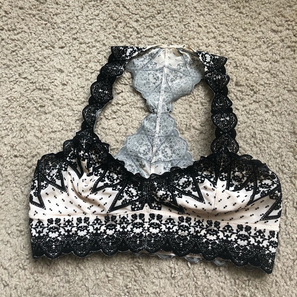Free people velvet and mesh bralette